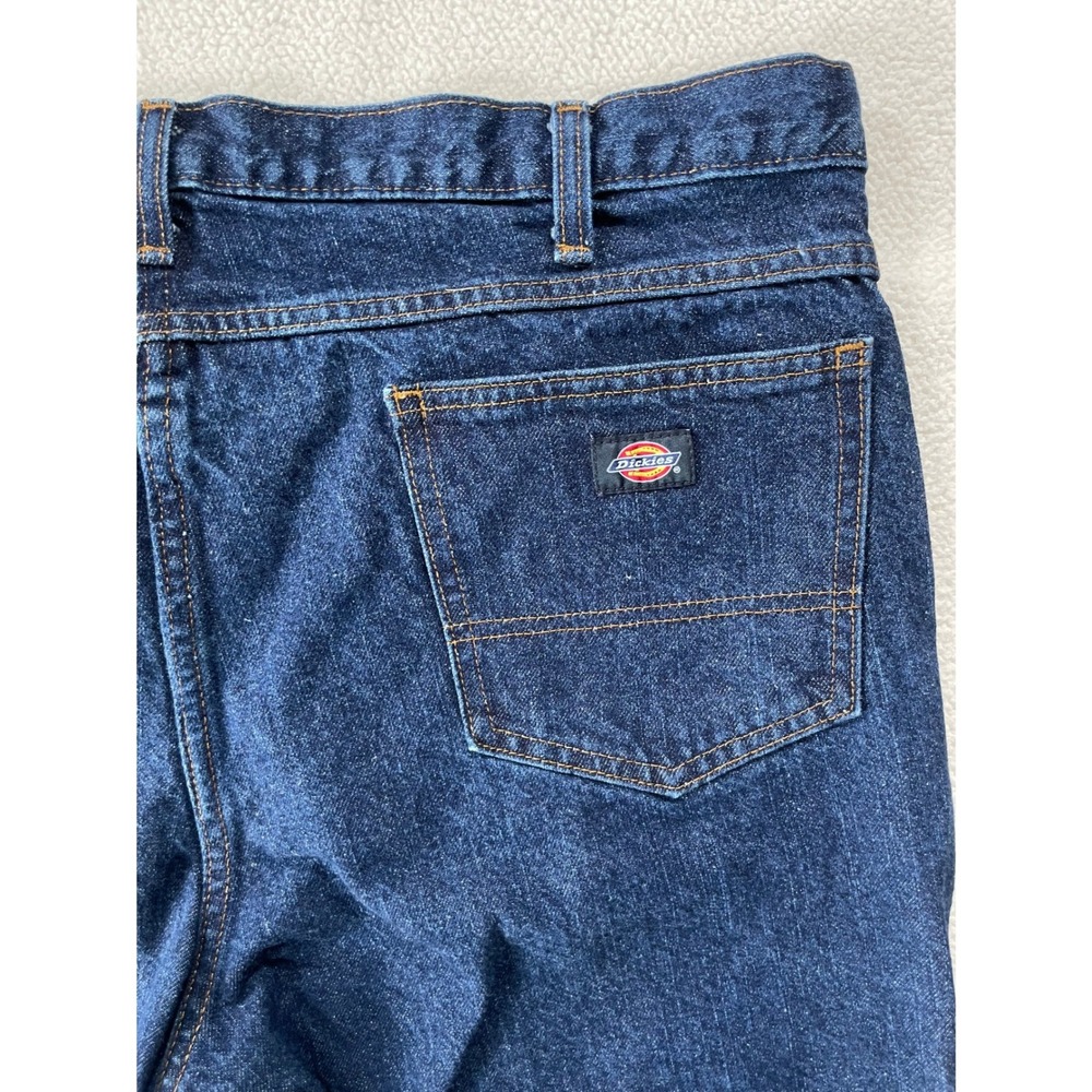 Dickies Mens 42x30 Relaxed Straight Workwear Jeans Dark Wash Blue 43686 Utility - Picture 13 of 15